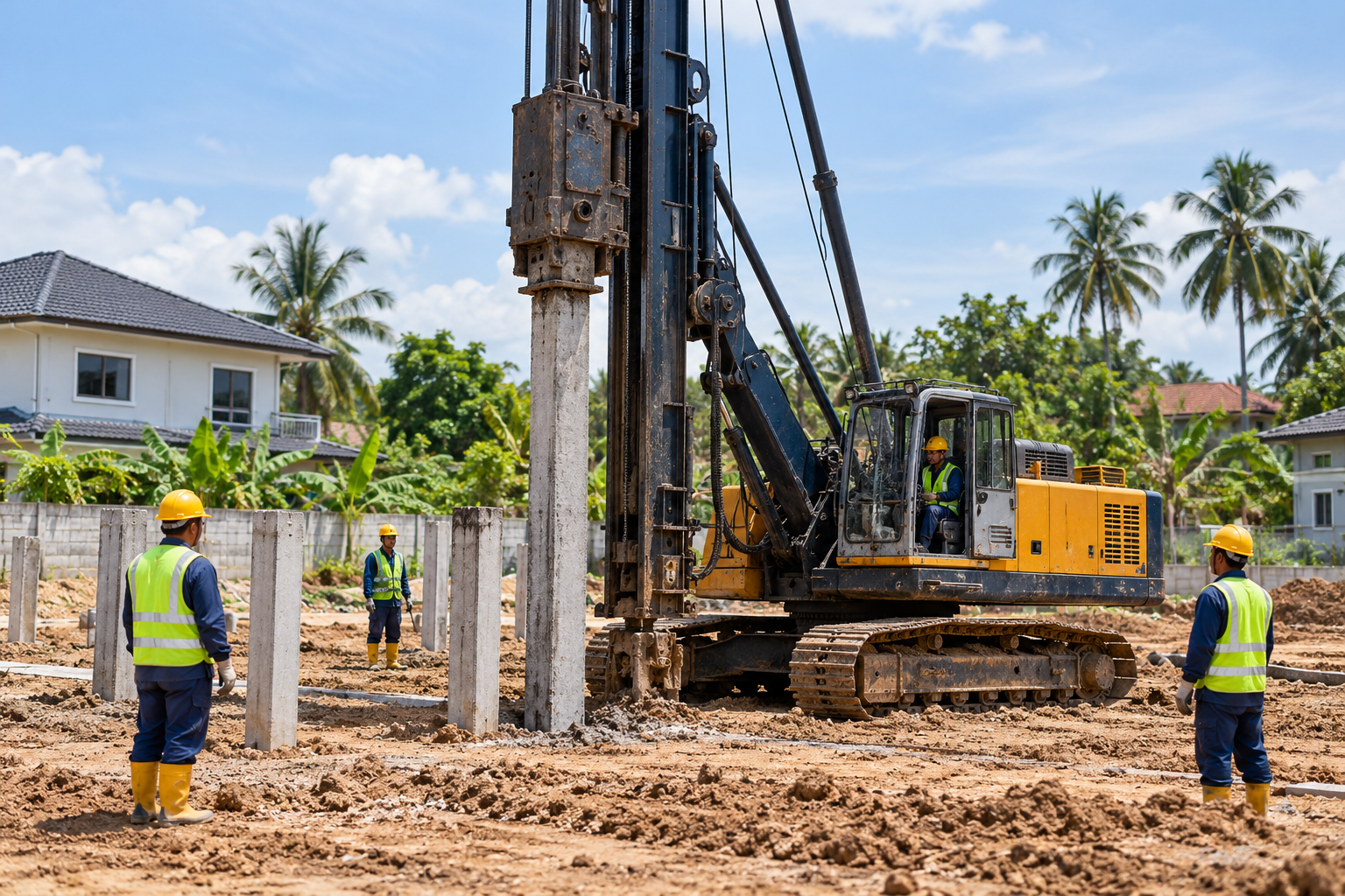 Compact Piling Rig on Malaysian Homesite-1 Compact Piling Rig on Malaysian Homesite-1