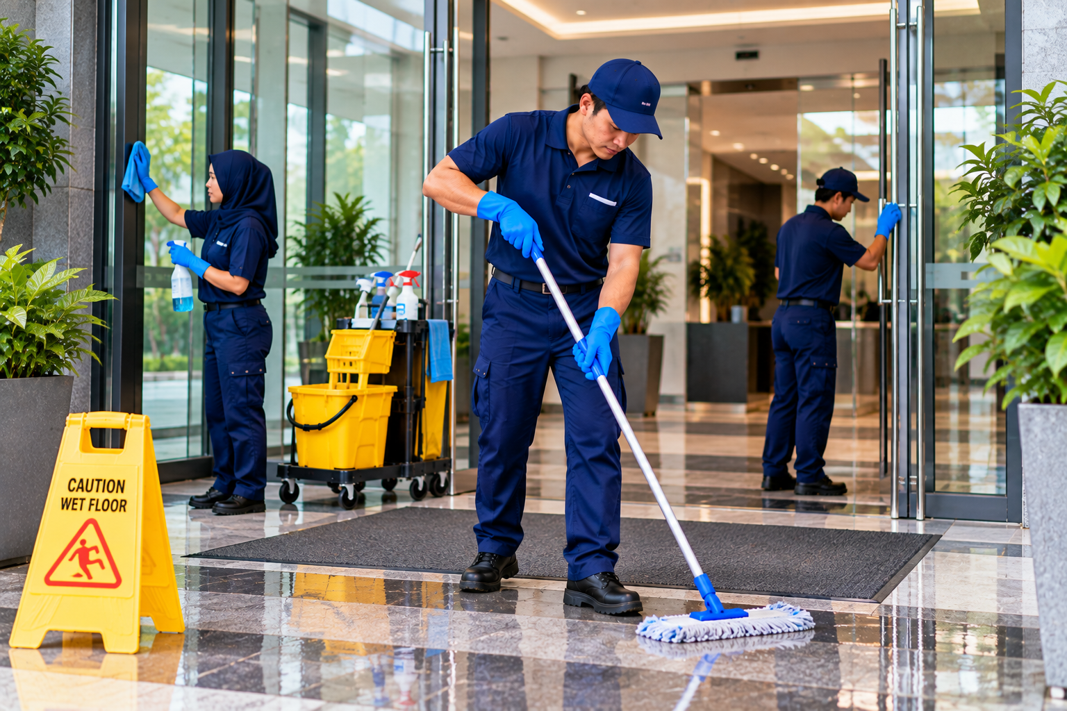 Modern Entrance Cleaning Crew Modern Entrance Cleaning Crew